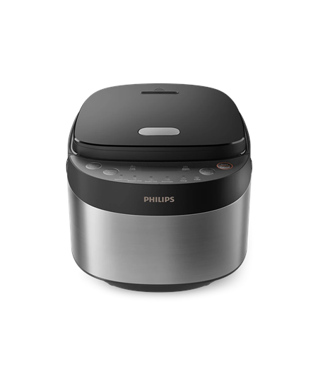 Philips Mini rice cooker | HD3093/80 3000 series | 600 W | 0.85 L | Number of programs 8 | Black/Stainless Steel