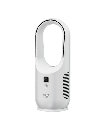 Adler Bladeless Rechargeable Fan | AD 7343 | Desk Fan | White | Diameter 14 cm | Number of speeds 3