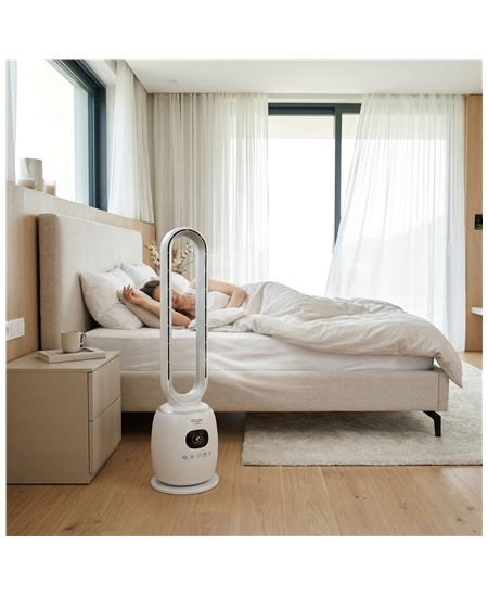 Adler Bladeless Fan | AD 7344 | Tower Fan | White | Diameter 23 cm | Number of speeds 3 | Oscillation | 60 W | Remote control