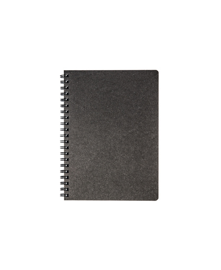 Kalendorius - užrašinė TIMER, su spirale, be datų, 140 x 184 mm, 224 lapai, langeliais, kartoniniu viršeliu, juoda sp.