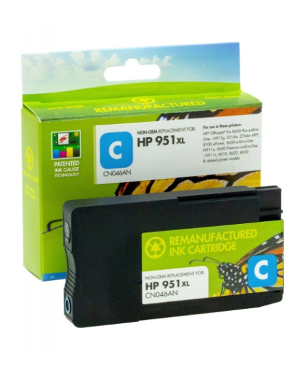 Neoriginali Static Control HP 951XL (CN046AE) Nauja mikroschema, žydra kasetė