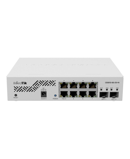 MikroTik Cloud Router Switch CSS610-8G-2S+IN Web managed, Rackmountable, 1 Gbps (RJ-45) ports quantity 8, SFP+ ports quantity 2