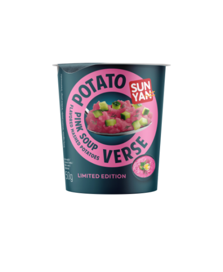 Šaltibarščių skonio bulvių košė, SUN YAN POTATO VERSE, plast. maišelyje, 50g