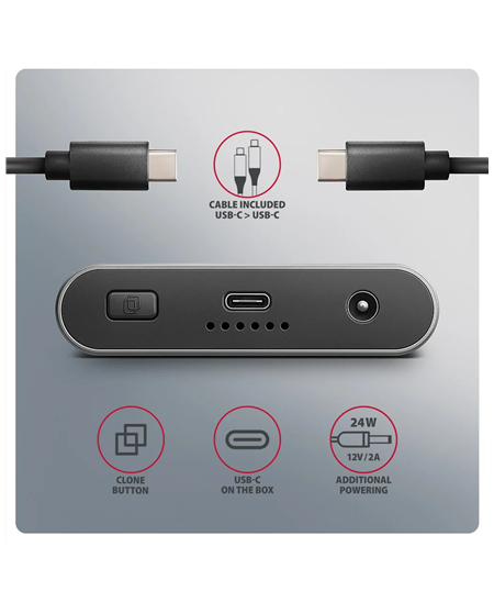 AXAGON USB-C 20Gbps Dual M.2 NVMe SSD CLONE MASTER Enclosure | EEM2-20GD