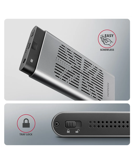 AXAGON USB-C 20Gbps Dual M.2 NVMe SSD CLONE MASTER Enclosure | EEM2-20GD