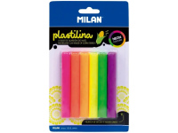 Plastilinas MILAN, apvalus, 6 neoninių spalvų, 70 g