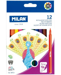 Flomasteriai MILAN, 12 spalvų