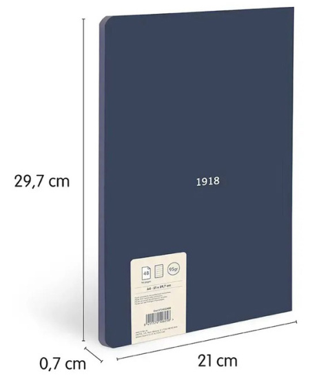 Sąsiuvinis MILAN 430, A4, 48 lapai, linijomis, mėlynos spalvos