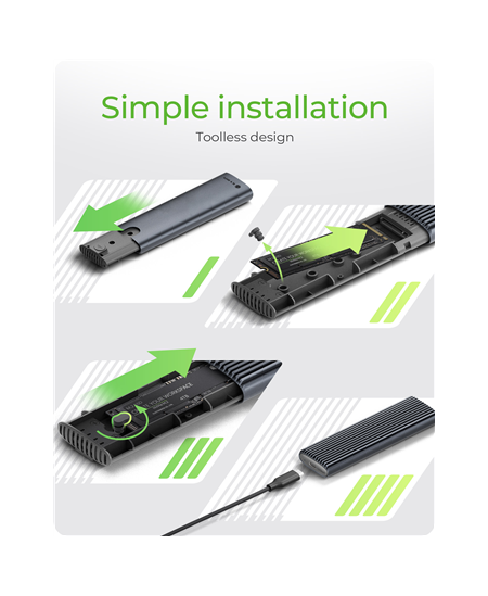 Raidsonic | M.2 NVMe and SATA SSD Enclosure via USB Type-C | IB-1808MCT-CU31