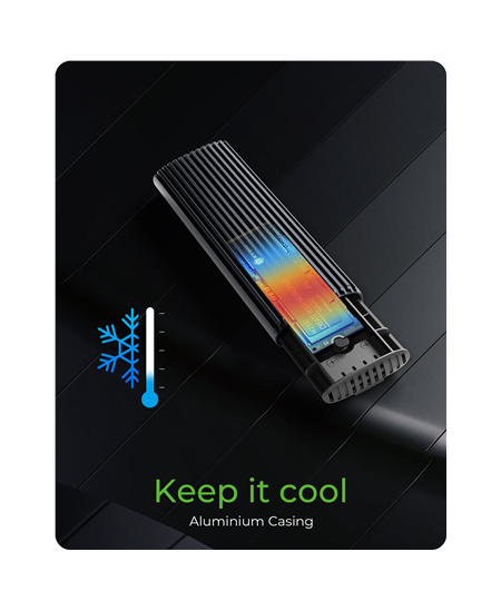 Raidsonic | M.2 NVMe and SATA SSD Enclosure via USB Type-C | IB-1808MCT-CU31