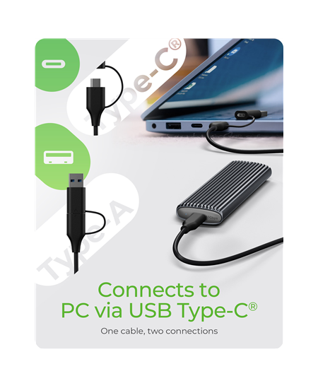 Raidsonic | M.2 NVMe and SATA SSD Enclosure via USB Type-C | IB-1808MCT-CU31