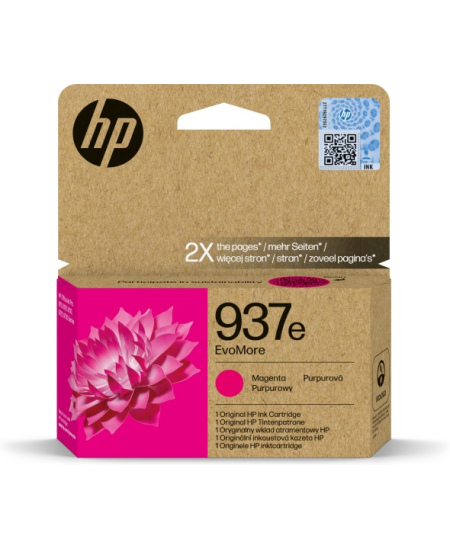 HP 937e EvoMore (4S6W7NE) Rašalinė kasetė, Purpurinė