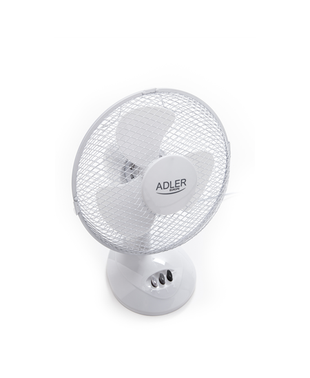 Adler | AD 7302 | Desk Fan | White | Diameter 23 cm | Number of speeds 2 | Oscillation | 22 W