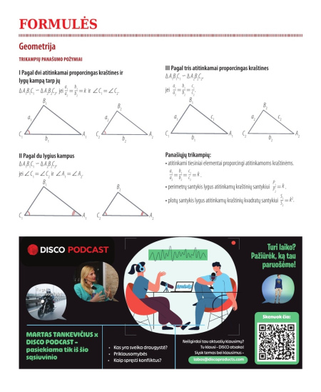 Formulių sąsiuvinis langeliais DISCO, 5-12 kl., matematika, 38 lapų, 70 gms