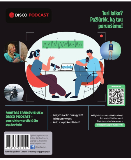 Sąsiuvinis pagalbininkas linijomis DISCO,  5-12 kl., su taisyklėmis, lietuvių k., 32 lapų, 70 gms