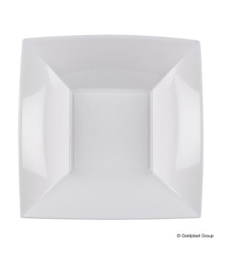 Vienkartinės gilios lėkštės NICE,  PP, baltos, 18x18 cm, 15 vnt.
