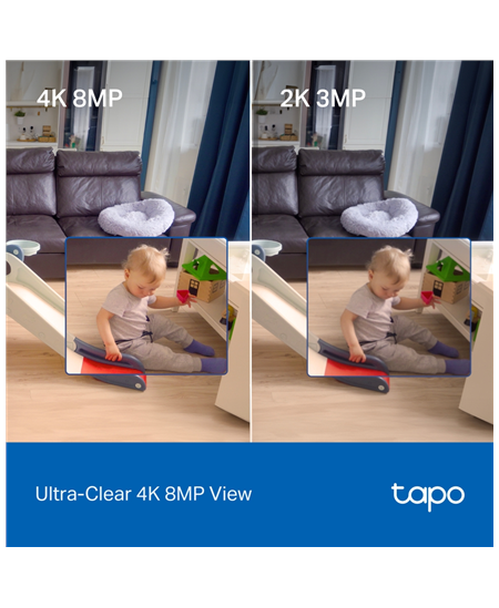 TP-LINK | Tapo C250 | Pan/Tilt AI Home Security Wi-Fi Camera | PTZ | 8 MP | 4mm/F1.6 | H.265 | MicroSD Card up to 512 GB