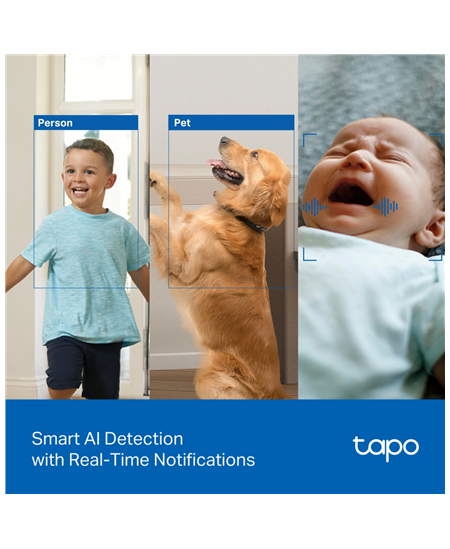 TP-LINK | Tapo C250 | Pan/Tilt AI Home Security Wi-Fi Camera | PTZ | 8 MP | 4mm/F1.6 | H.265 | MicroSD Card up to 512 GB