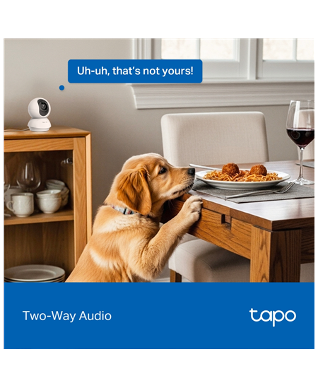 TP-LINK | Tapo C250 | Pan/Tilt AI Home Security Wi-Fi Camera | PTZ | 8 MP | 4mm/F1.6 | H.265 | MicroSD Card up to 512 GB