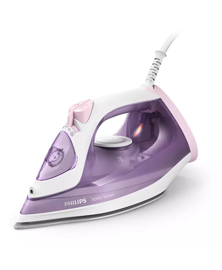 Philips | DST3010/30 3000 Series | Steam Iron | 2000 W | Water tank capacity 300 ml | Continuous steam 30 g/min | Purple/White