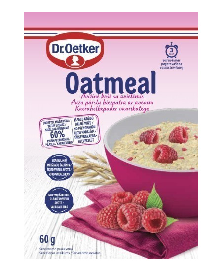 Avižinė košė DR.OETKER su avietėmis, 60g