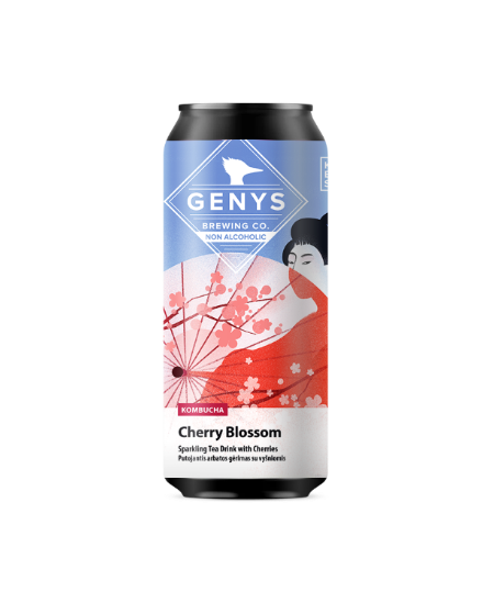 Gaivusis arbatos gėrimas KOMBUCHA GENYS,  CHERRY BLOSSOM, 0,44l, skardinė