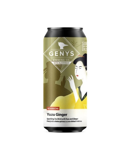 Gaivusis arbatos gėrimas KOMBUCHA GENYS, YUZU GINGER 0,44l, skardinė