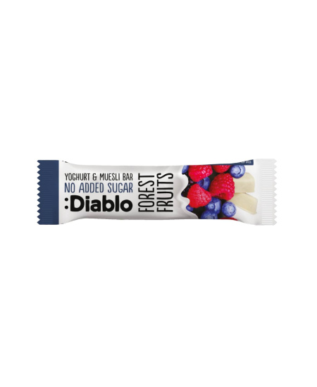 Musli batonėlis su miško vaisių skonio jogurtu, DIABLO, be pridėtinio cukraus, 30g