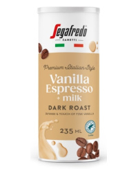 Šaltos kavos gėrimas SEGAFREDO Vanilla Espresso + pienas, 235 ml