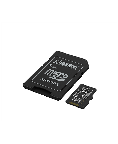 Kingston Canvas Select Plus | 64 GB | microSD | Flash memory class Class 10, UHS-I, U1/U3, video class 10/30, A1