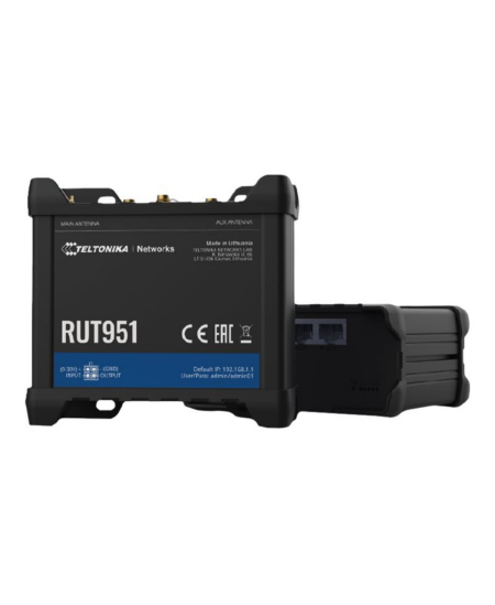 Industrial Cellular router | RUT951 | 802.11n | 10/100 Mbit/s | Ethernet LAN (RJ-45) ports 4 | Mesh Support No | MU-MiMO No | 2G