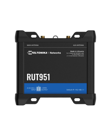 Industrial Cellular router | RUT951 | 802.11n | 10/100 Mbit/s | Ethernet LAN (RJ-45) ports 4 | Mesh Support No | MU-MiMO No | 2G