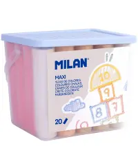 Kreida MILAN Maxi, stačiakampiame kibirėlyje, 20 spalvų
