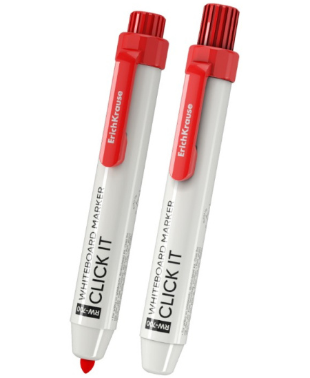 Automatinis žymeklis baltai lentai ERICH KRAUSE RW-700 Click It, 2.0 mm, raudonas