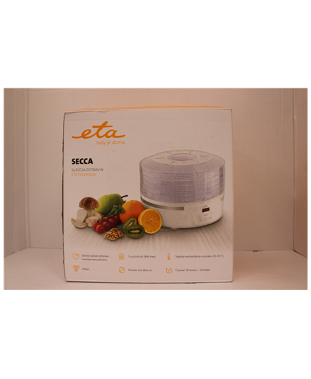 SALE OUT. ETA Fruit Dryer | ETA730190000 Secca | Power 380 W | Number of trays 5 | Integrated timer | White | DAMAGED PACKAGING