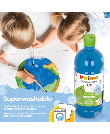 Ypač gerai nuplaunamas guašas PRIMO, baltos spalvos, 750 ml