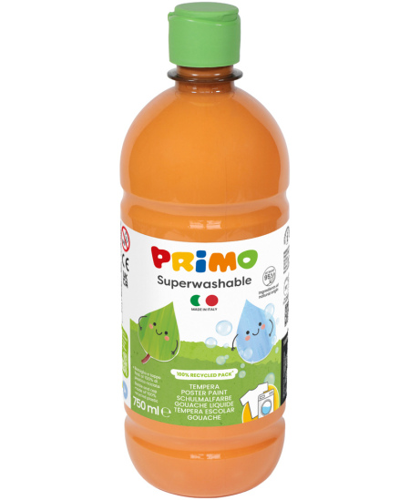 Ypač gerai nuplaunamas guašas PRIMO, oranžinės spalvos, 750 ml