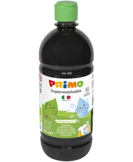 Ypač gerai nuplaunamas guašas PRIMO, juodos spalvos, 750 ml