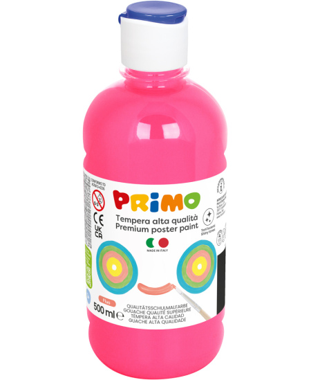 Premium guašas PRIMO, fluorescencinės ryškiai rožinės spalvos, 500 ml