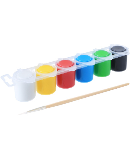 Guašas PRIMO, 6 spalvos x 25 ml, su teptuku