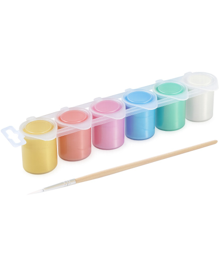 Guašas PRIMO, 6 perlamutrinės spalvos x 25 ml, su teptuku