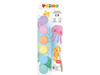 Guašas PRIMO, 6 pastelinės spalvos x 25 ml, su teptuku