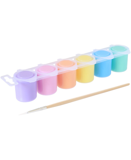 Guašas PRIMO, 6 pastelinės spalvos x 25 ml, su teptuku