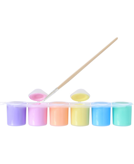 Guašas PRIMO, 6 pastelinės spalvos x 25 ml, su teptuku