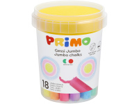 Kreida piešti ant asfalto PRIMO Jumbo, 7 spalvų, 18 vnt., su kempine