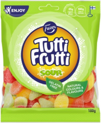 Guminukai TUTTI FRUTTI, rūgštūs, vaisių skonio, 180 g