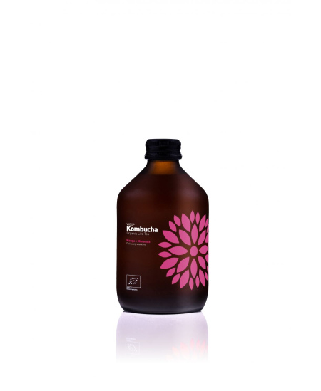 Ekologiškas gaivusis arbatos gėrimas VIGO Kombucha, mangas+pasifloras, 330 ml, LT-EKO-001 D
