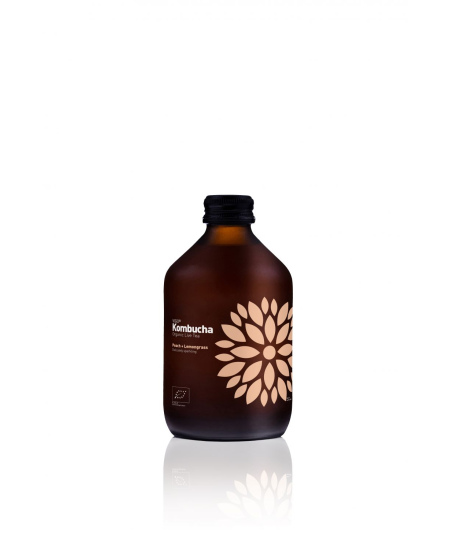 Ekologiškas gaivusis arbatos gėrimas VIGO Kombucha, persikas+citrinžolė, 330 ml, LT-EKO-001 D