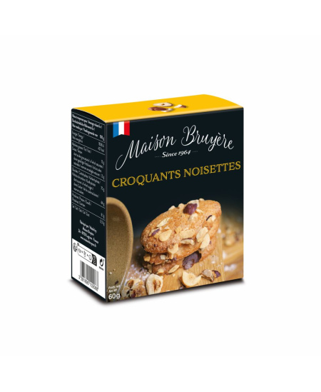 Sausainiai MAISON BRUYERE, lazdyno riešutų skonio, 60 g