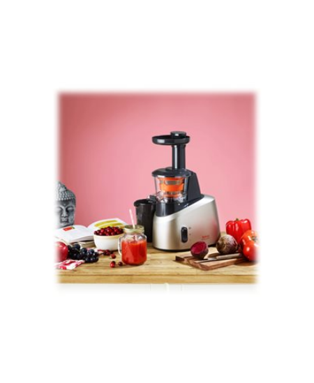 TEFAL | Slow Juicer | ZC255B38 | Type Electric | Silver/ black | 200 W | Extra large fruit input | Number of speeds 2 | 82 RPM